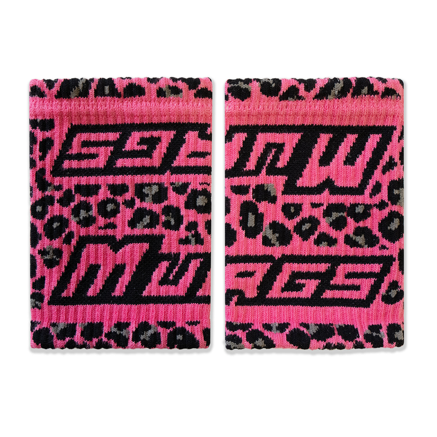 Wristbands - Pink Leopard Print (Pair)